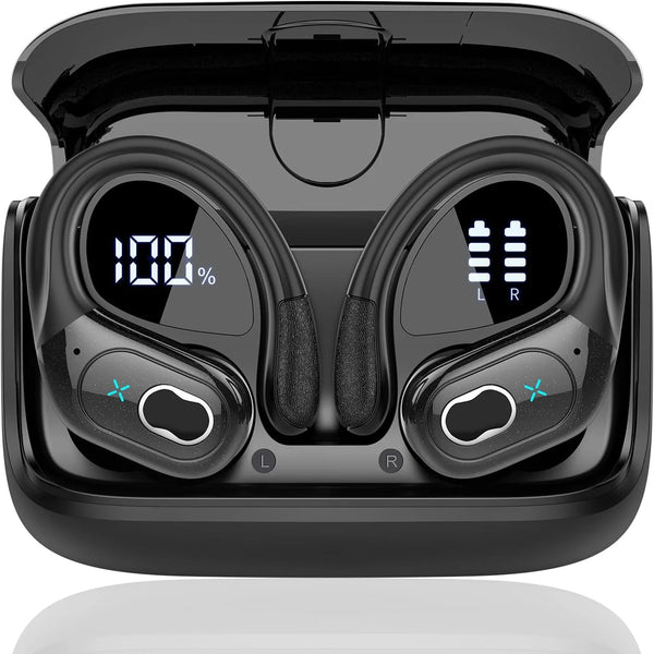 TWS Sports Earbuds Bluetooth 5.4 HIFI Bass Wireless Headphones LED Touch