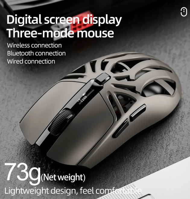 SMAILWOLF RS8 Gaming Mouse Bluetooth Wireless Three-mode Lightweight Hollow Design 1K Return Computer Long Battery Life