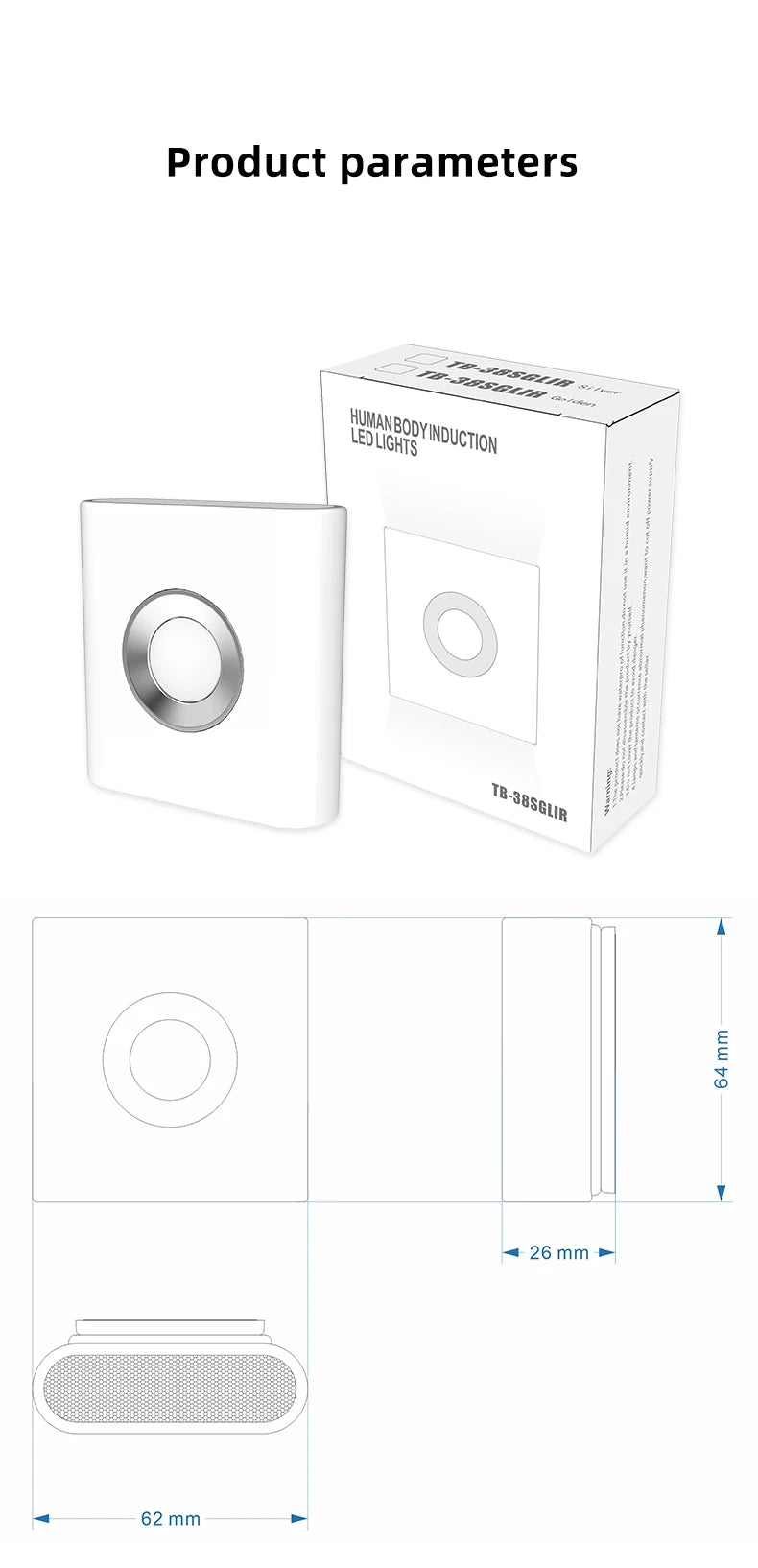 Motion Sensor Light LED Type C Rechargeable Wireless Night Light