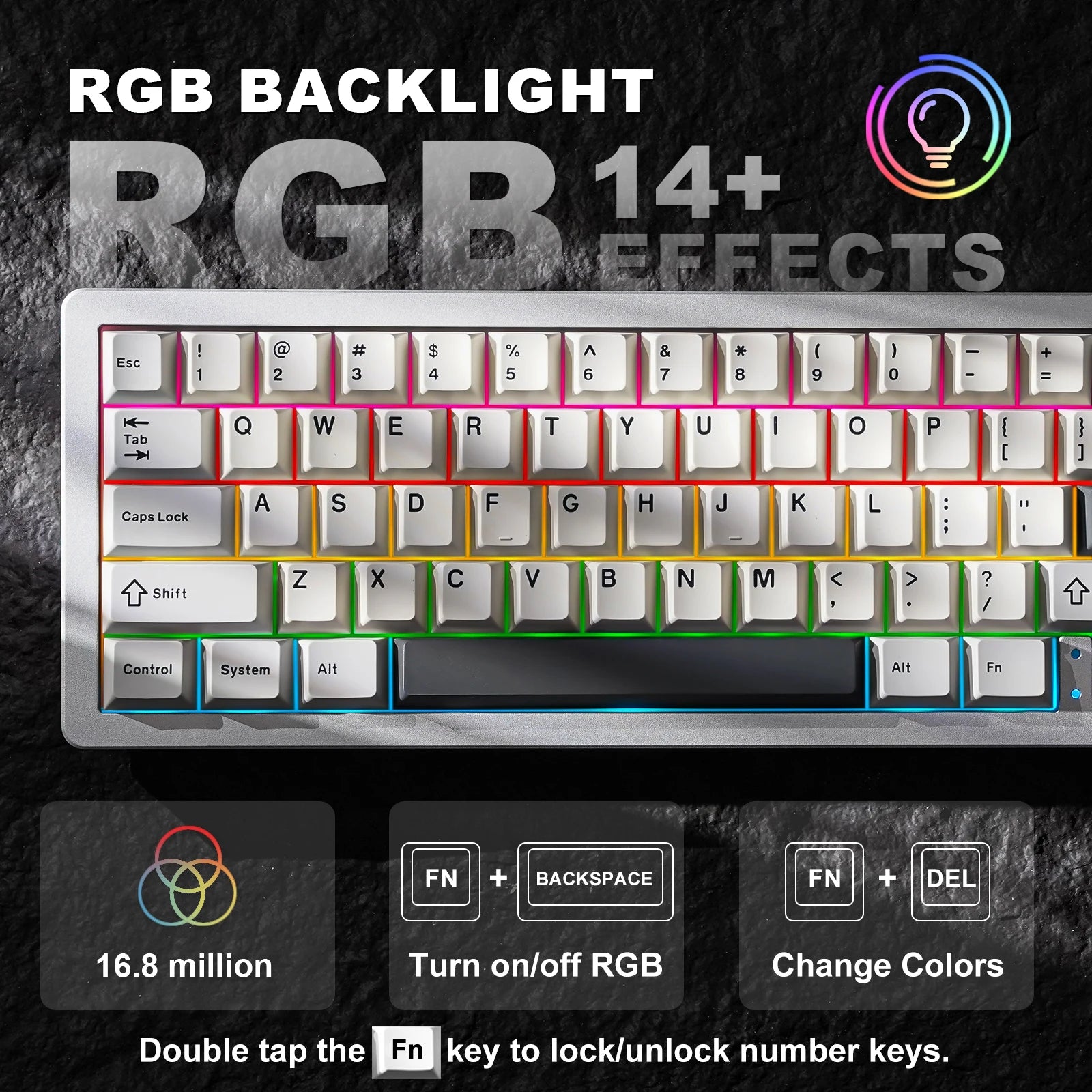 Aluminum Knob Wireless Bluetooth Wired Hot Swap Gasket Mounted RGB Keyboard