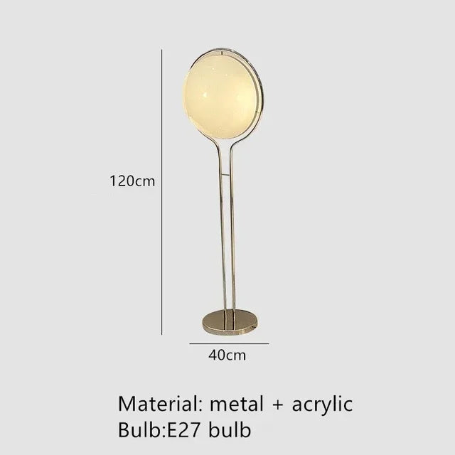 Garrault  Delord Floor Lamp Chrome Metal White Acrylic Ball Floor Light Living Room