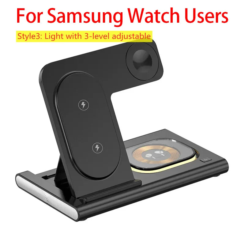 Wireless Charger Stand Pad Foldable Fast Charging Station Dock For iPhone