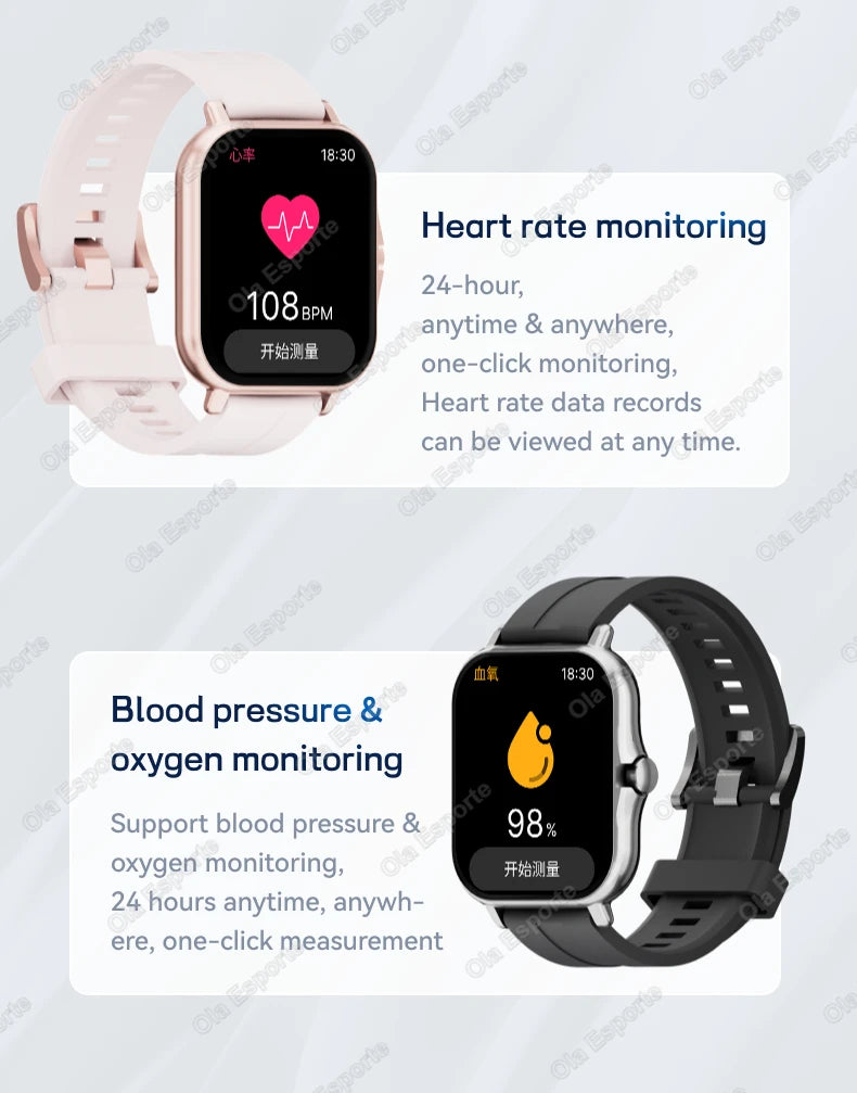 2026 Smart Watch Android Phone 1.83'' Inch Color Screen Bluetooth Call Blood Oxygen/Pressure Monitor Smart Watch Women Men A2435