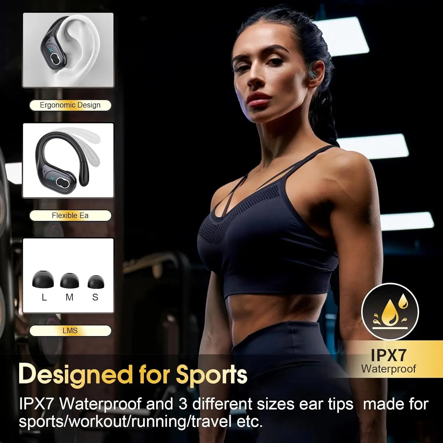Original GDLYL HD65 TWS Bluetooth V5.4 Headphones Wireless LED Digital Display