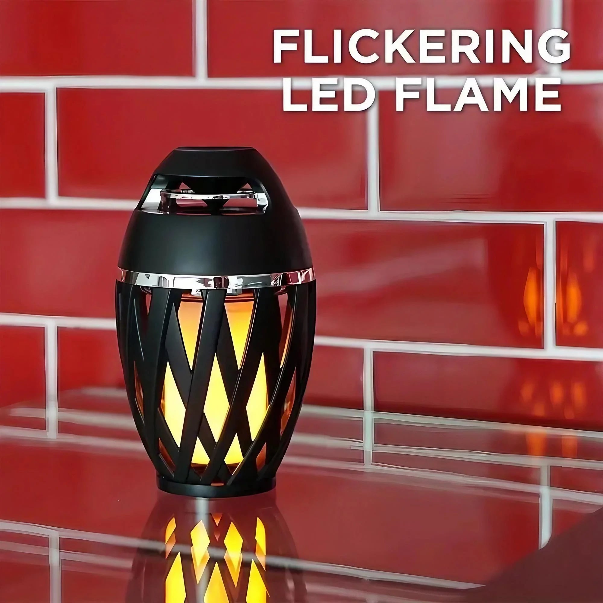 Portable Bluetooth 5.0 Flame Speaker with LED Torch 5W Bass Sound Camping