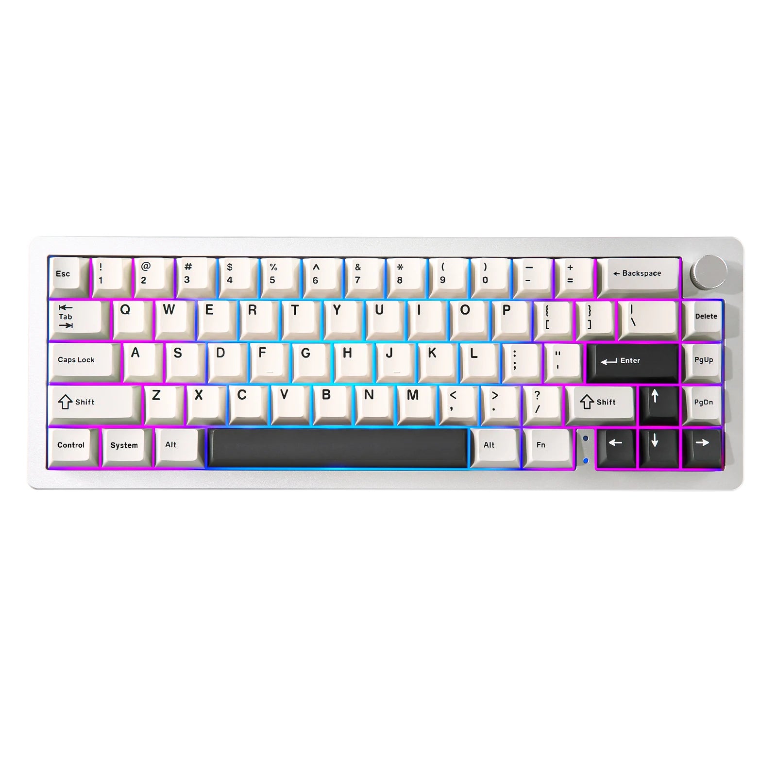 Aluminum Knob Wireless Bluetooth Wired Hot Swap Gasket Mounted RGB Keyboard