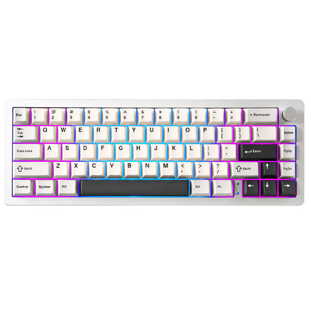 YUNZII AL66 Silver 66-Key CNC Aluminum Knob Wireless Bluetooth/2.4G/Wired Hot Swap Gasket Mounted RGB Mechanical Gaming Keyboard
