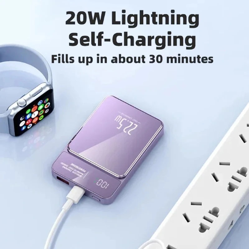 10000mAh Magnetic Power Bank 20W Wireless Power bank Slim Portable Battery