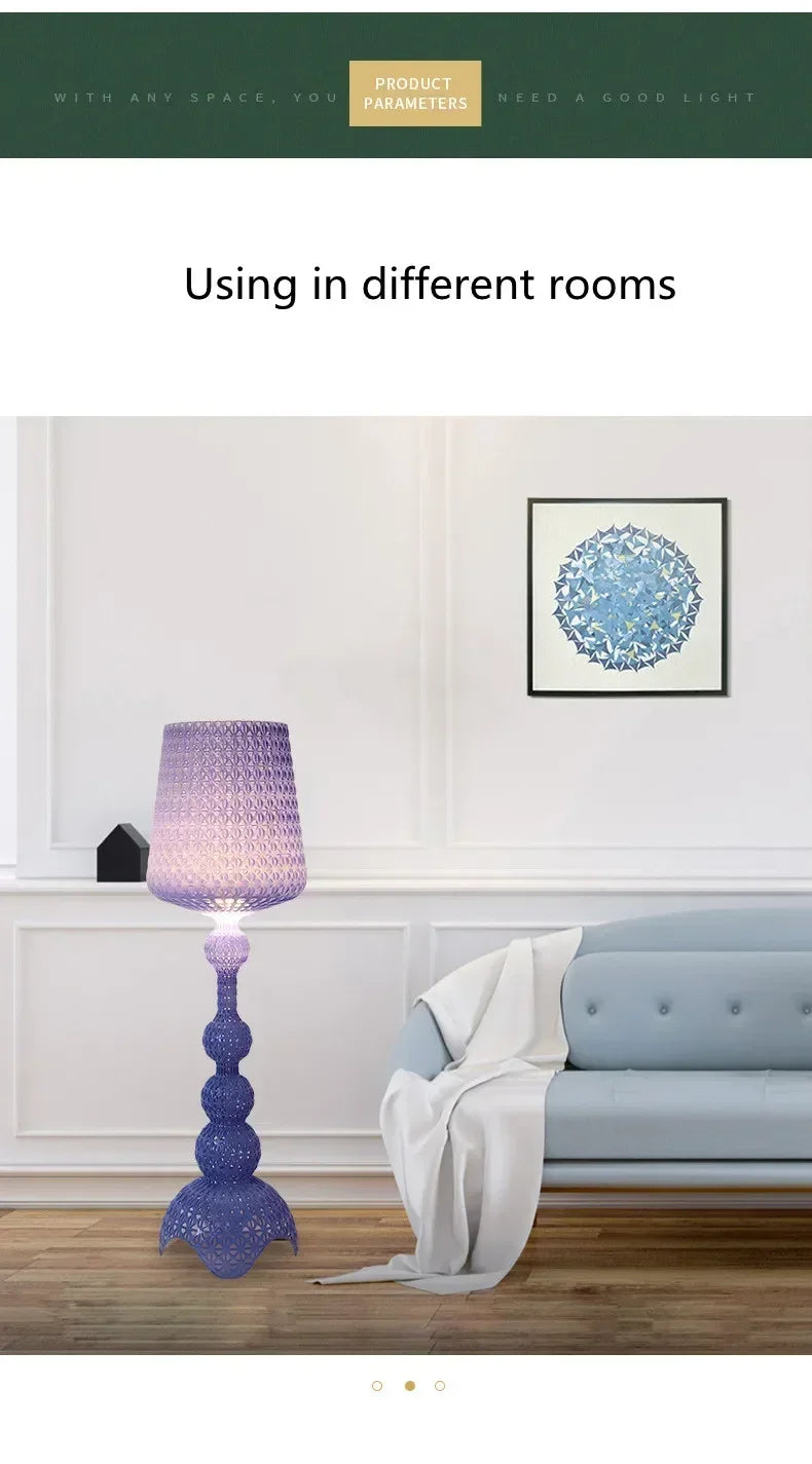 Italian Designer Hollow Goblet Acrylic Floor Lamp for Exhibition Hall Living Room