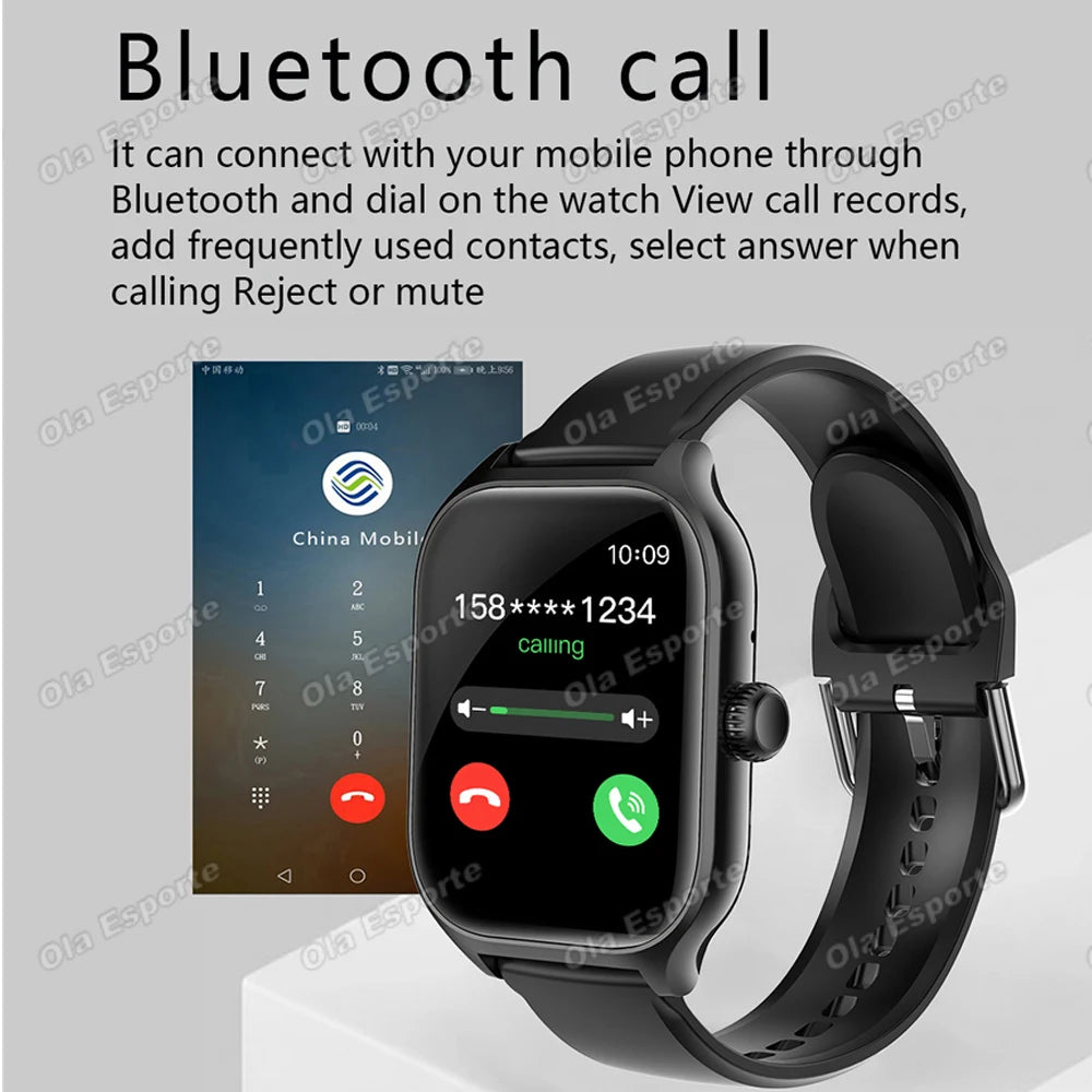 Smart Watch Men 2.01'' AMOLED Screen Waterproof Multiple Sport Mode Fitness HD Bluetooth Call Smartwatch Men Women Bracelet Hw12