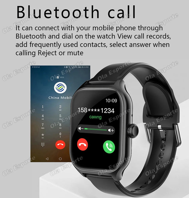 Smart Watch Men 2.01'' AMOLED Screen Waterproof Multiple Sport Mode Fitness HD Bluetooth Call Smartwatch Men Women Bracelet Hw12