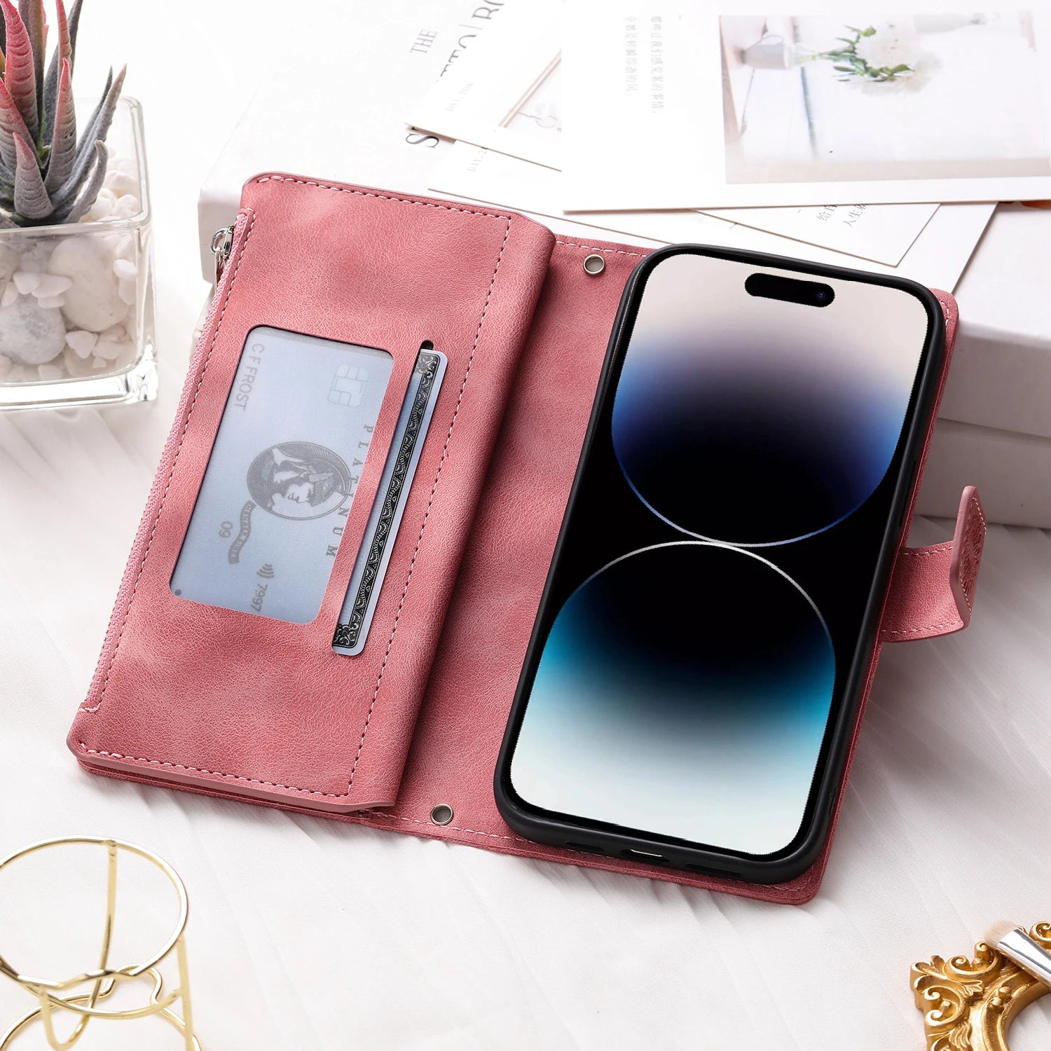 Leather Flip Case For Samsung Galaxy  Card Wallet Embossing Phone Bag
