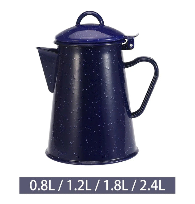 Enamel Coffee Kettle Juice Milk Jug Coffee Pitcher Cold Water Teapot Kettle Lid Wide Mouth for Party Household Office Drinkware