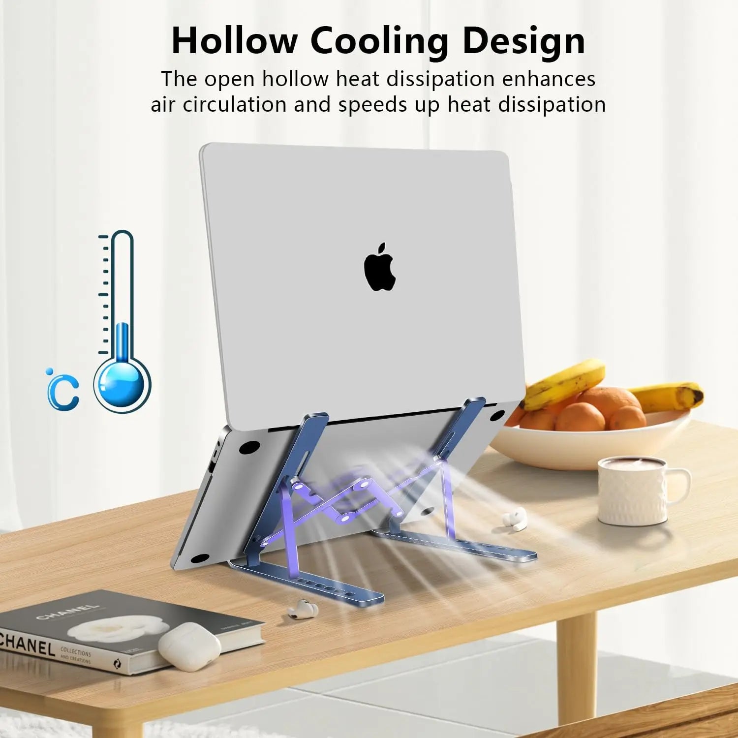 Adjustable Aluminum Laptop Stand Foldable & Portable Holder Cooling Riser