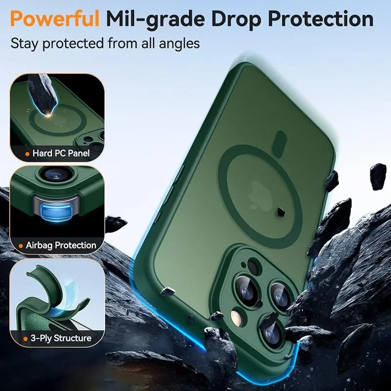 Luxury Frosted Phone Case For Pro Max Plus 17 Air 16e For Magsafe Cover