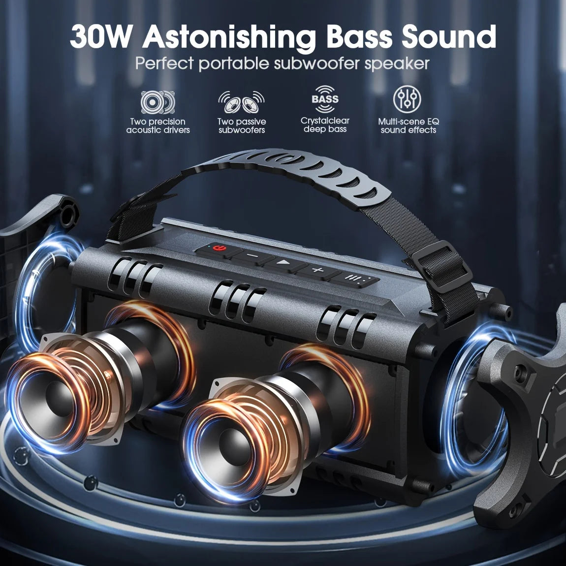 W-KING D8mini-1 Bluetooth Speaker, 30W Portable Wireless Loud Speakers