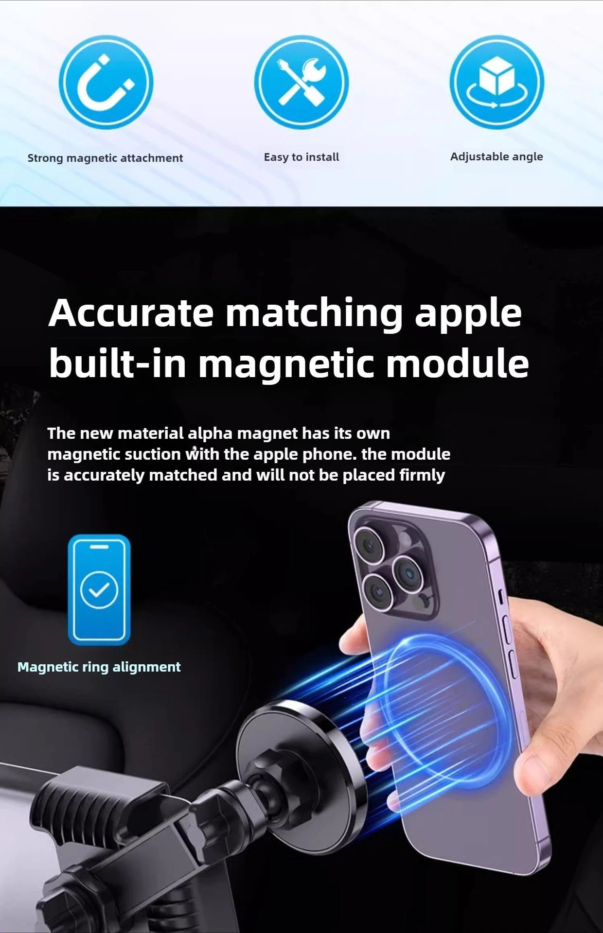 Magnetic Car Phone Holder for Tesla Model 3/Y/X/S Car Display Screen Side