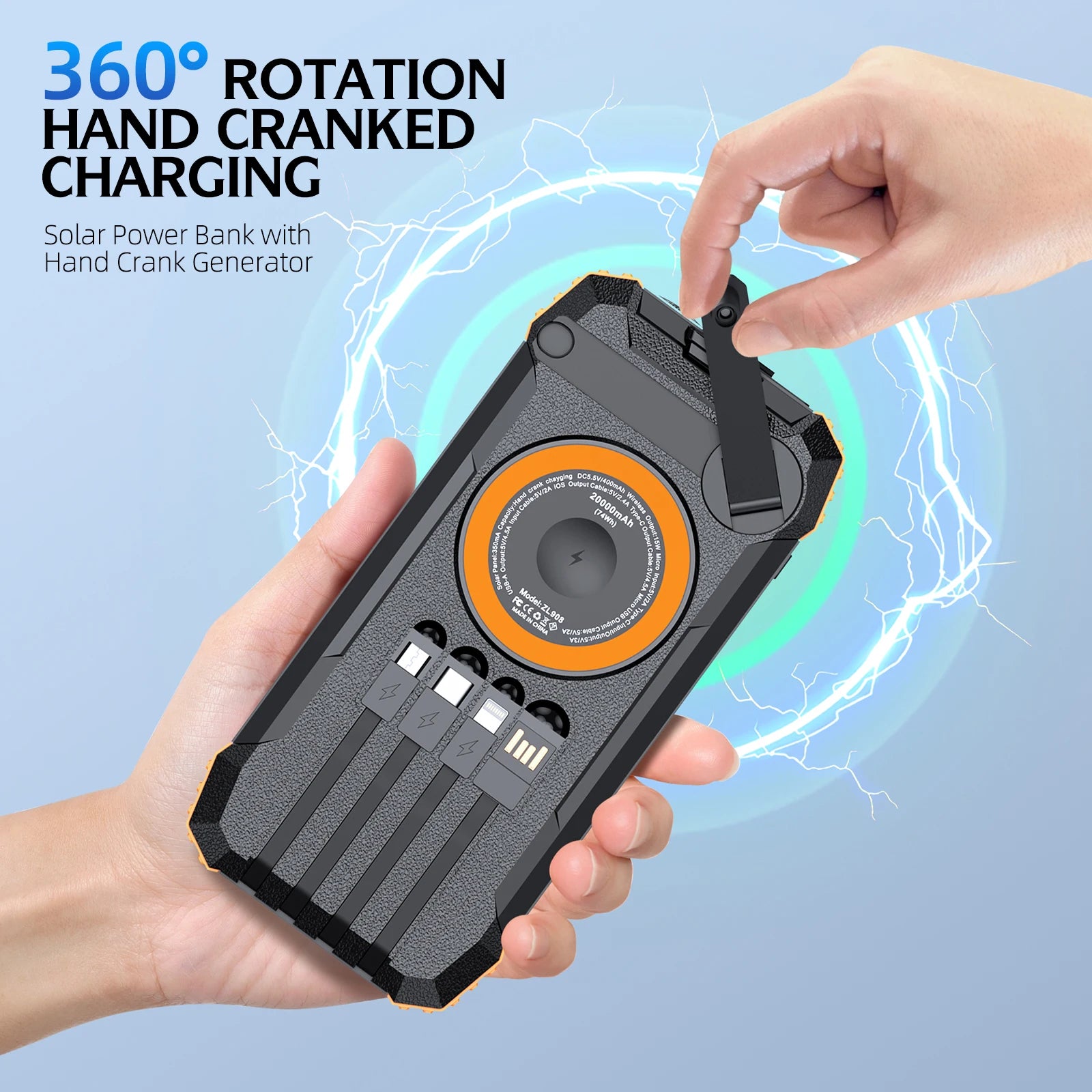 2026 NEW Solar Power Bank 80000mAh 22.5W Magnetic Wireless Powerbank
