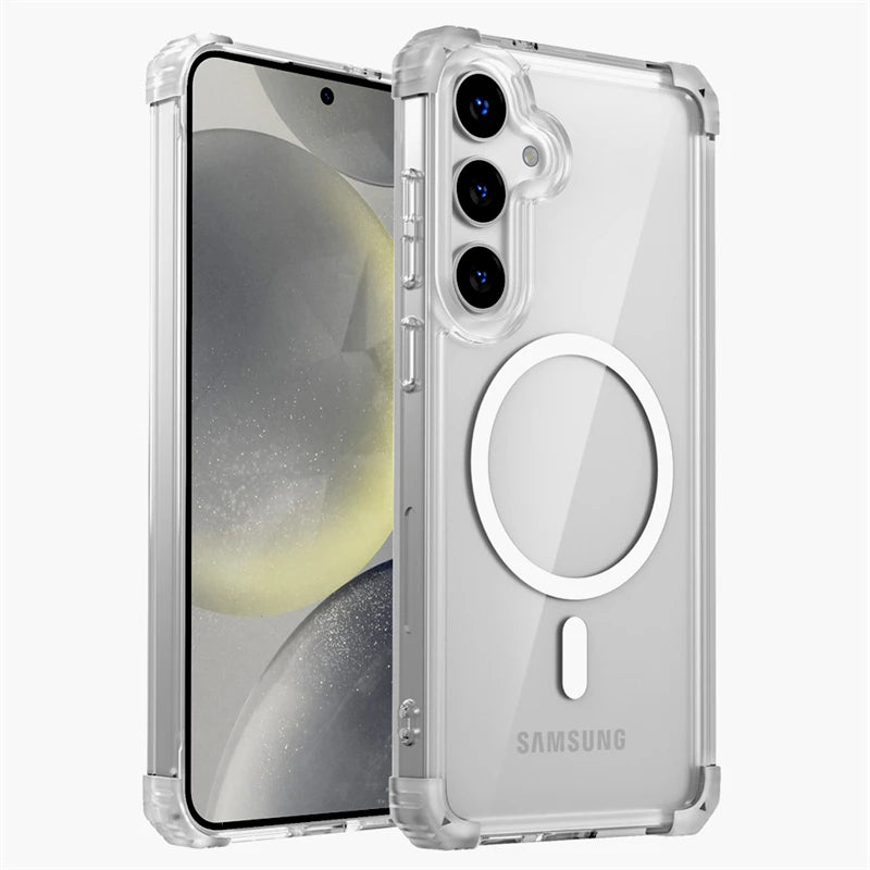 Shockproof Armor Transparent Case For Samsung Galaxy Magsafe Charge Cover