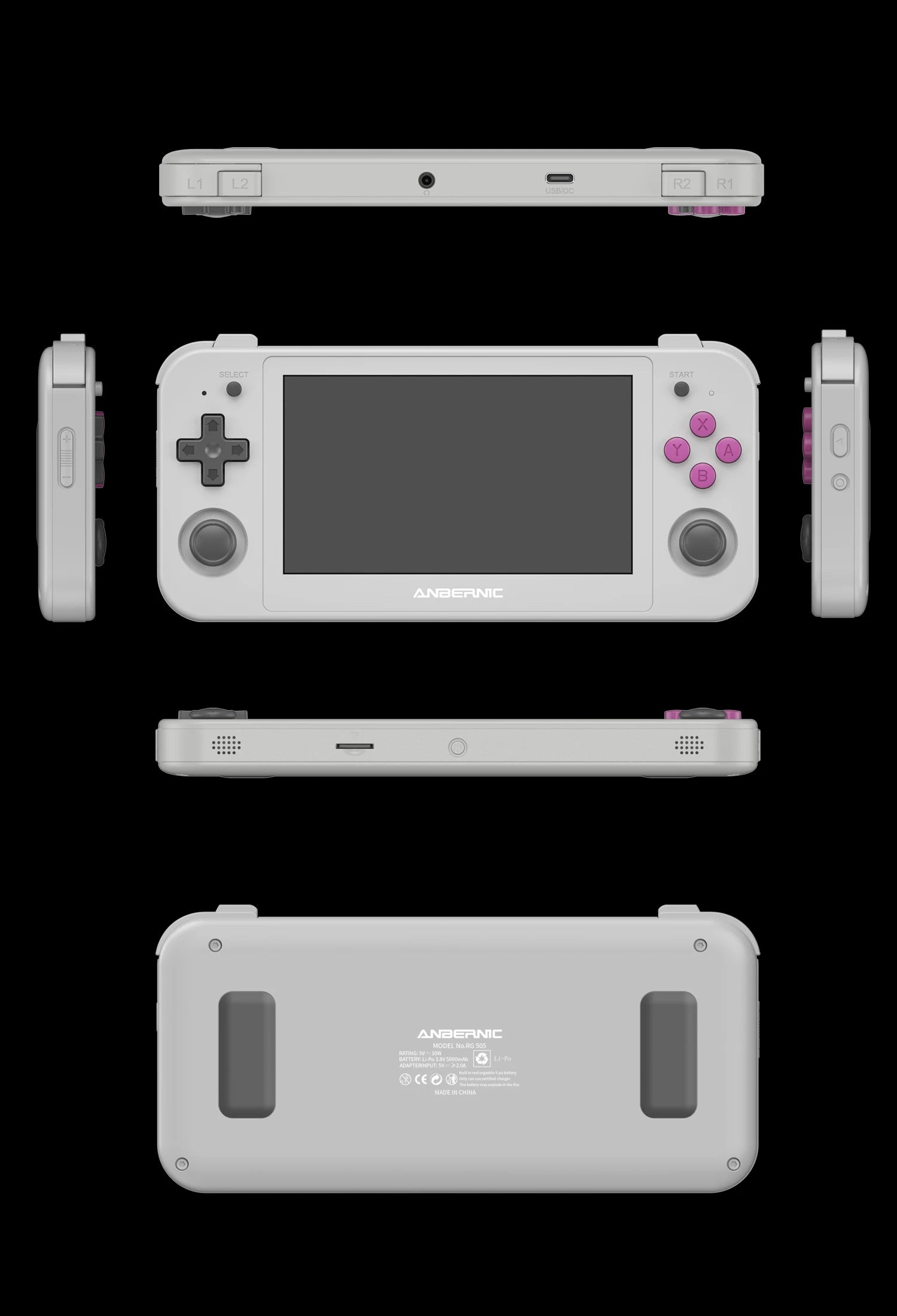 Anbernic RG505 New Handheld Game Console Android 12 System Unisoc Tiger T618 4.95-INCH OLED With Hall Joyctick OTA Update