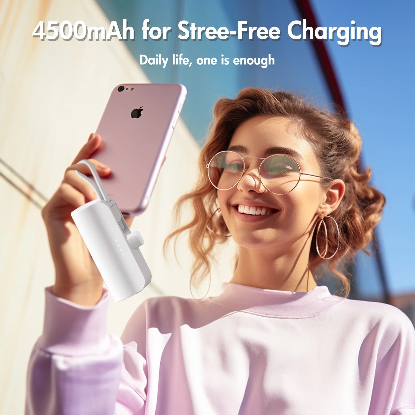 Mini Power Bank Portable 4500mAh Power Phone Charger Capsule Dual USB