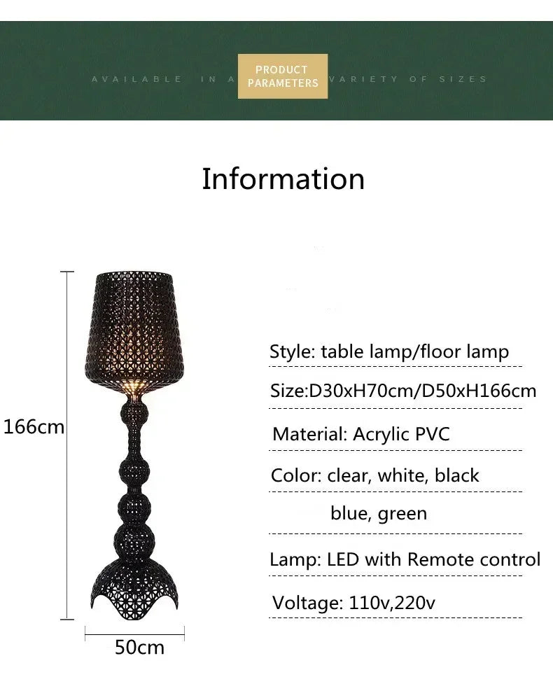 Italian Designer Hollow Goblet Acrylic Floor Lamp for Exhibition Hall Living Room