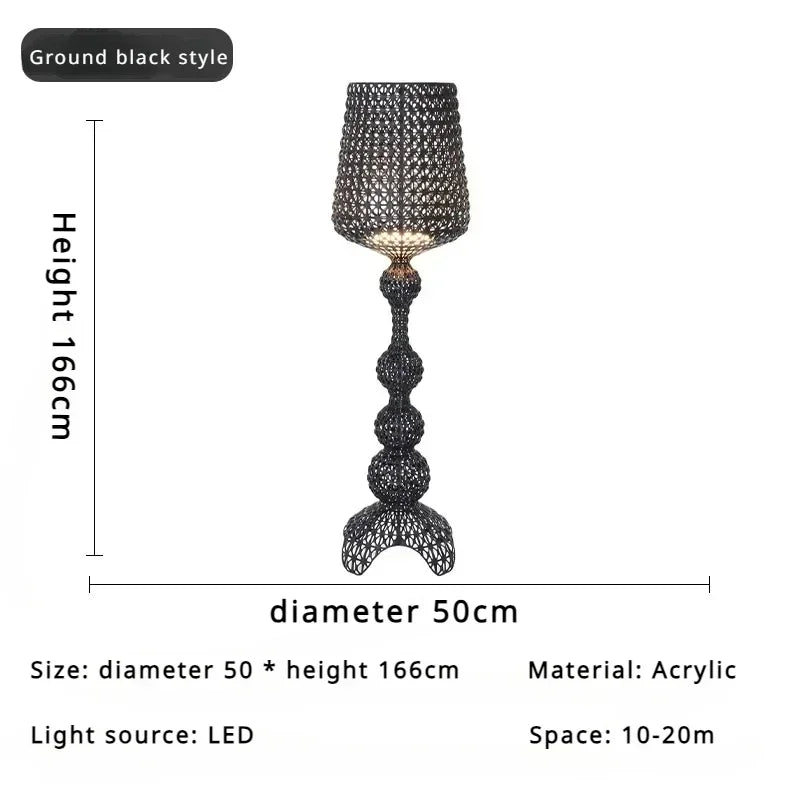 Italian Designer Hollow Goblet Acrylic Floor Lamp for Exhibition Hall Living Room