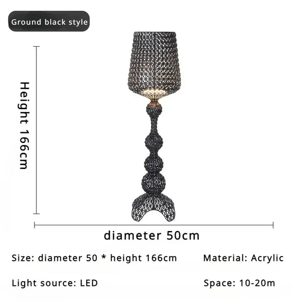 Italian Designer Hollow Goblet Acrylic Floor Lamp for Exhibition Hall Living Room