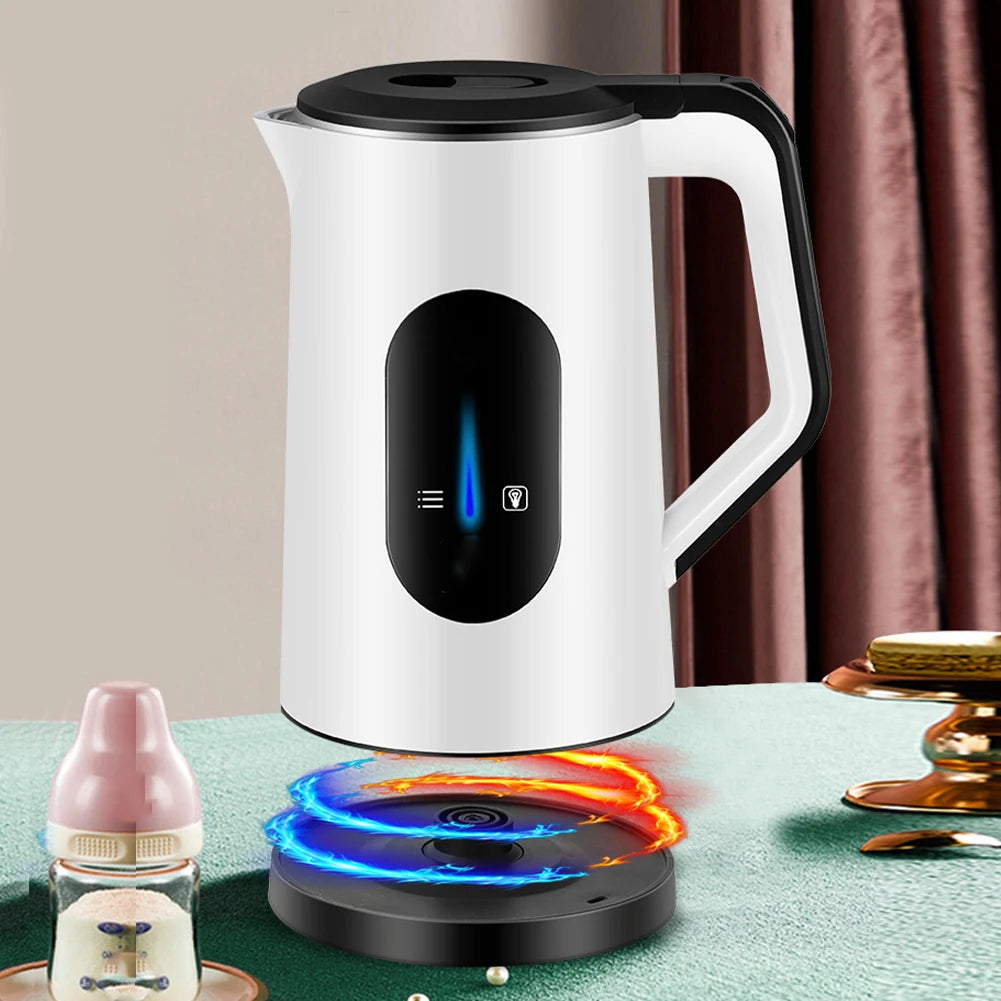 2.2L Stainless Steel Electric Digital Display Large Tea Kettle 1500W Fast Boil Thermal Water Kettle for Making Tea and Coffee