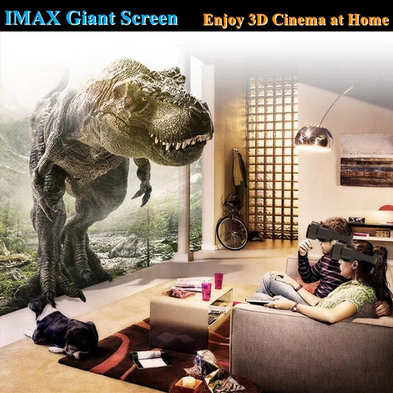 VR Glasses 3D Virtual Reality Box G10 IMAX Giant Screen Google Cardboard Helmet for 4.7-7inch Smartphone Matching Joystick