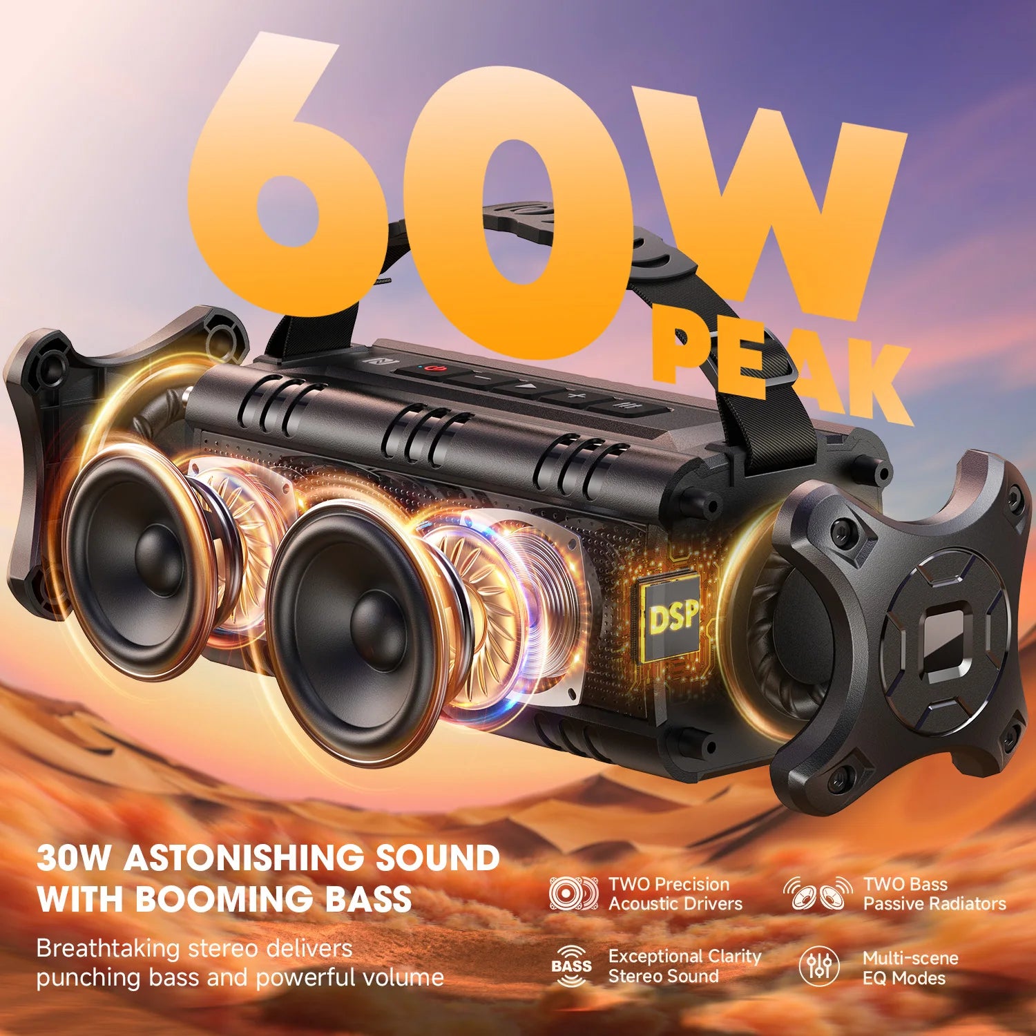 W-KING D8mini-1 Bluetooth Speaker, 30W Portable Wireless Loud Speakers