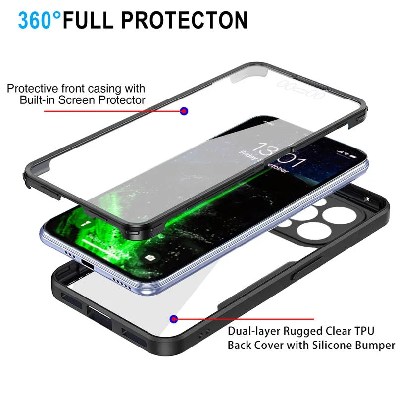 360 Full Body Front Back Clear Case For iPhone 8 Plus SE Silicone Shockproof
