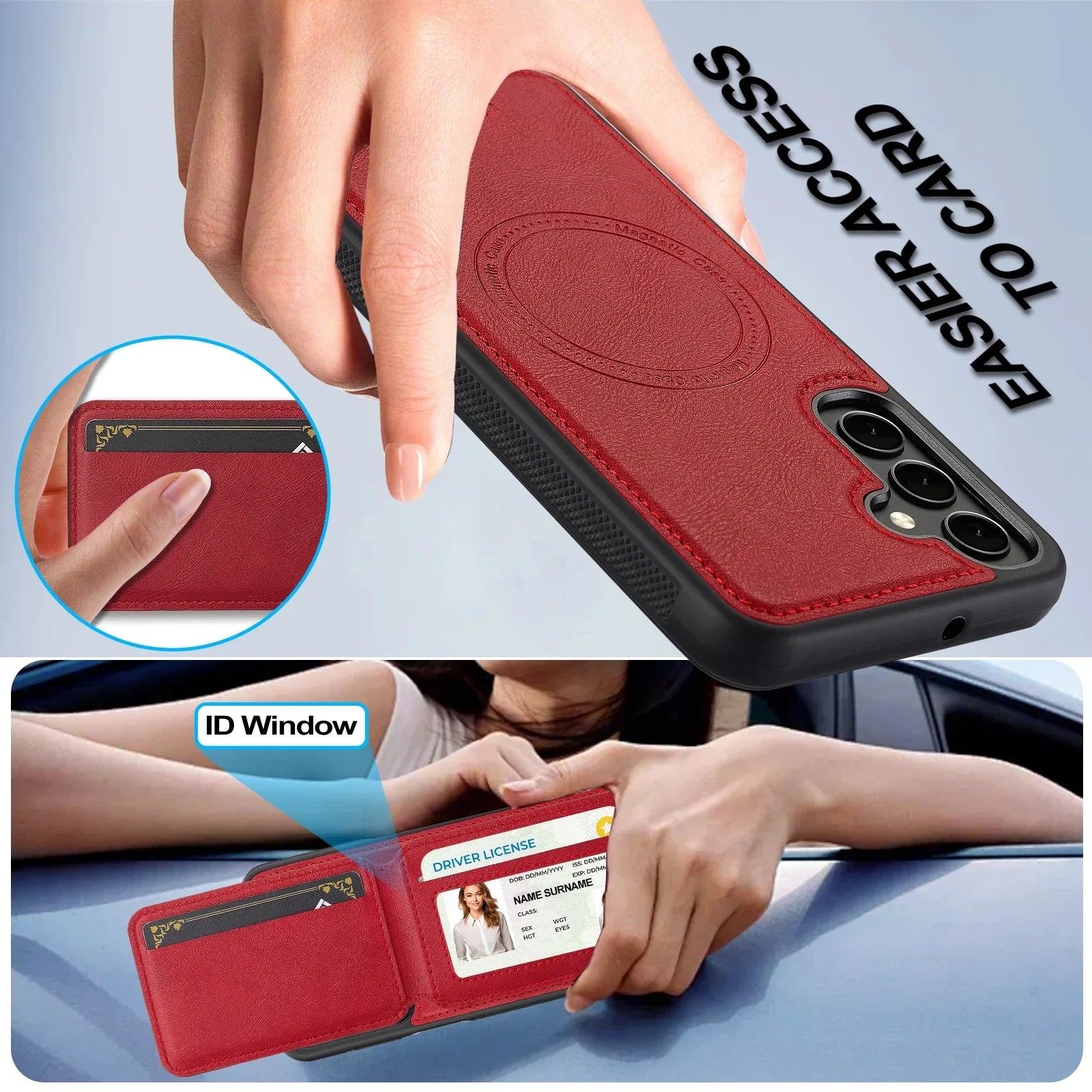 Detachable Leather Case For Samsung Galaxy Card Wallet Phone Bag