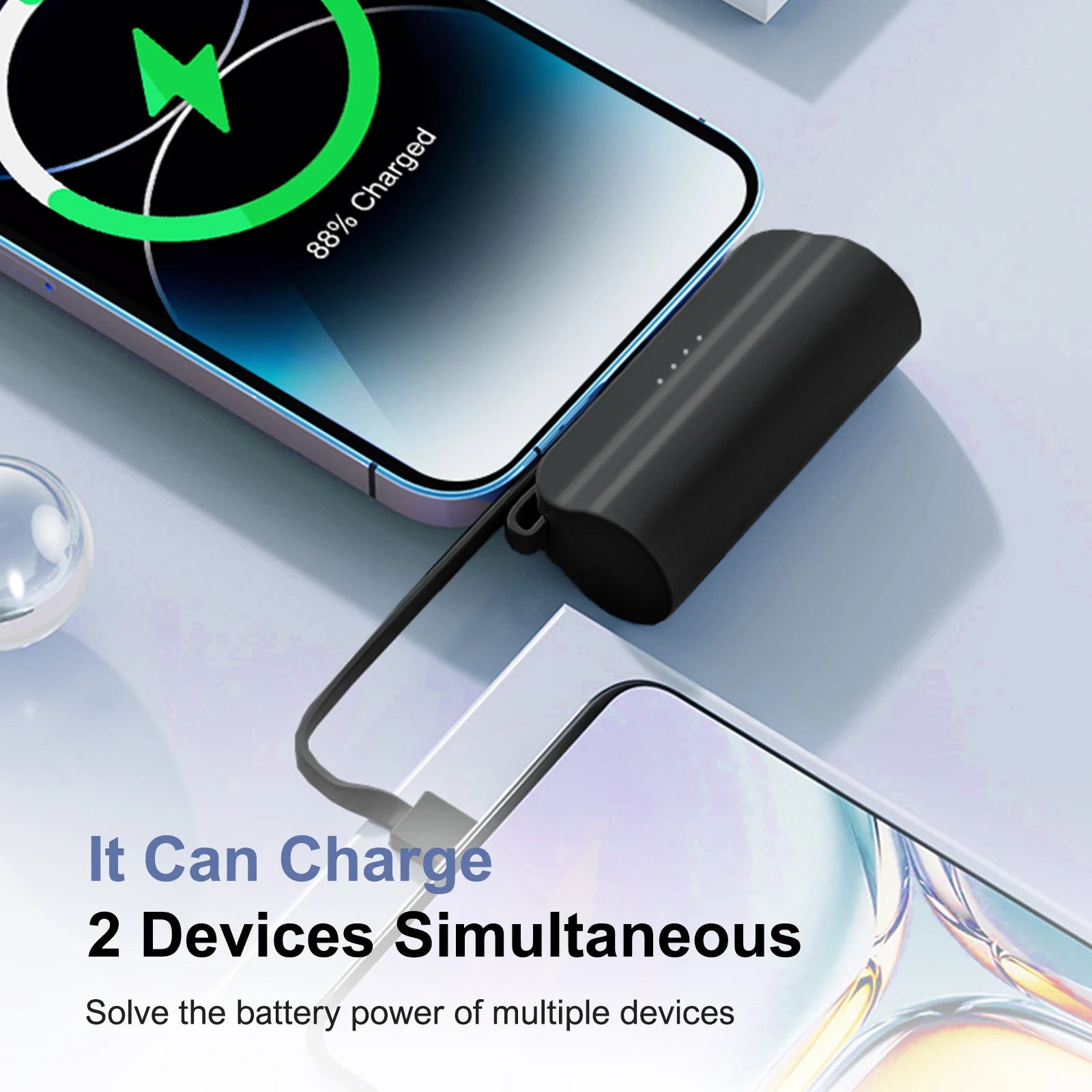 Mini Power Bank Portable 4500mAh Power Phone Charger Capsule Dual USB