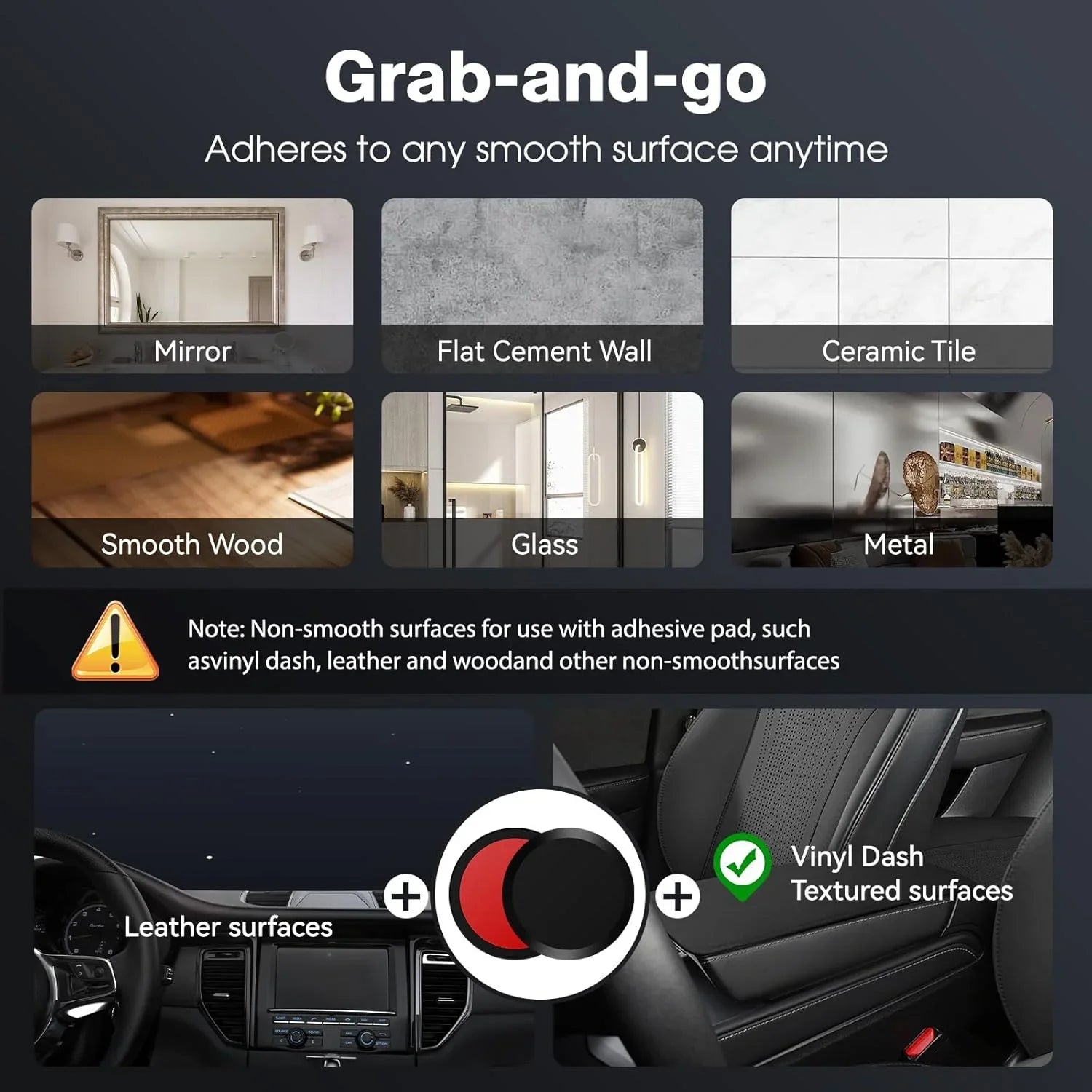 Magnetic Phone Holder Foldable Design 360° Adjustable Vacuum Car Mount