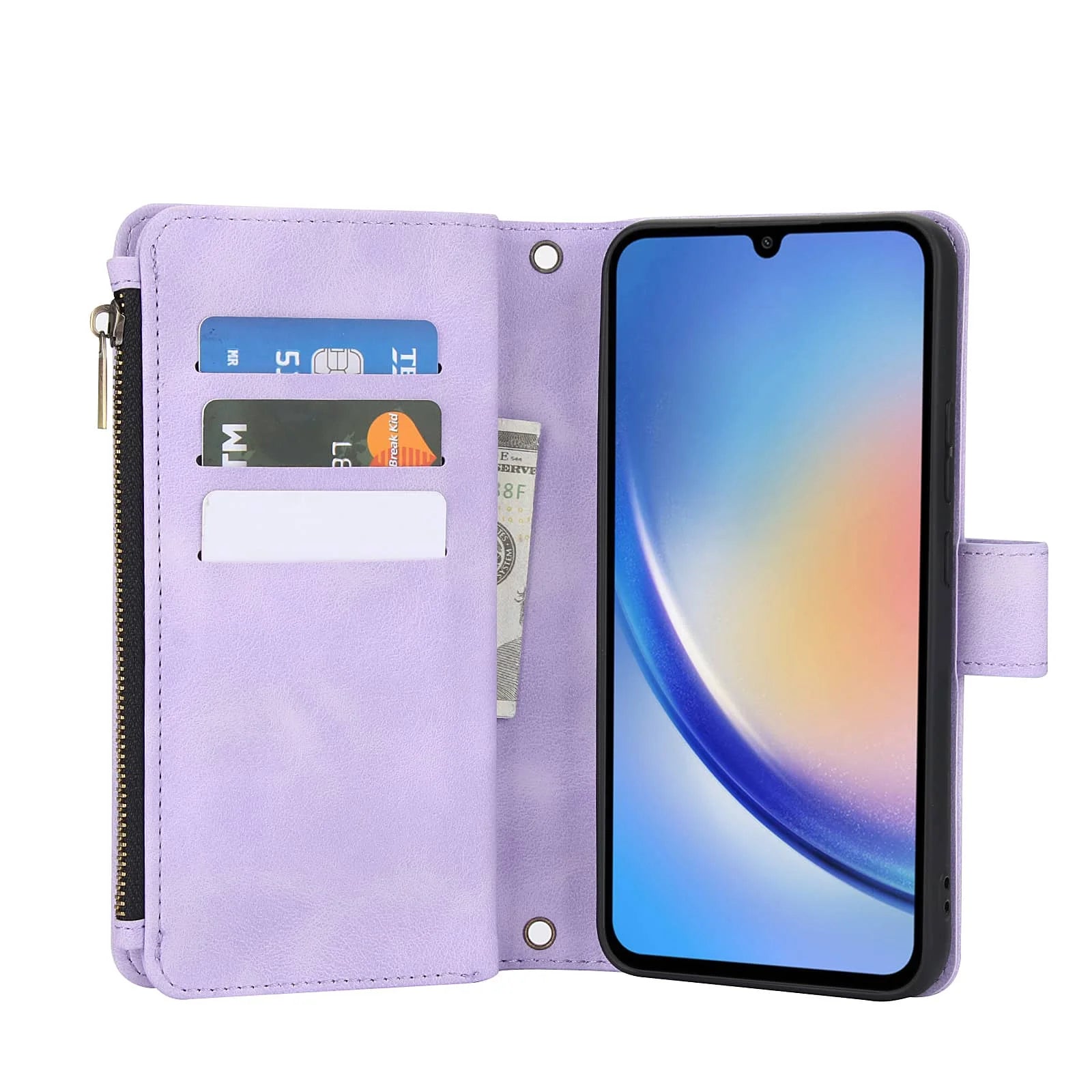 for Samsung Galaxy Case Wallet, Durable Leather Magnetic Buckle Flip Card Holder