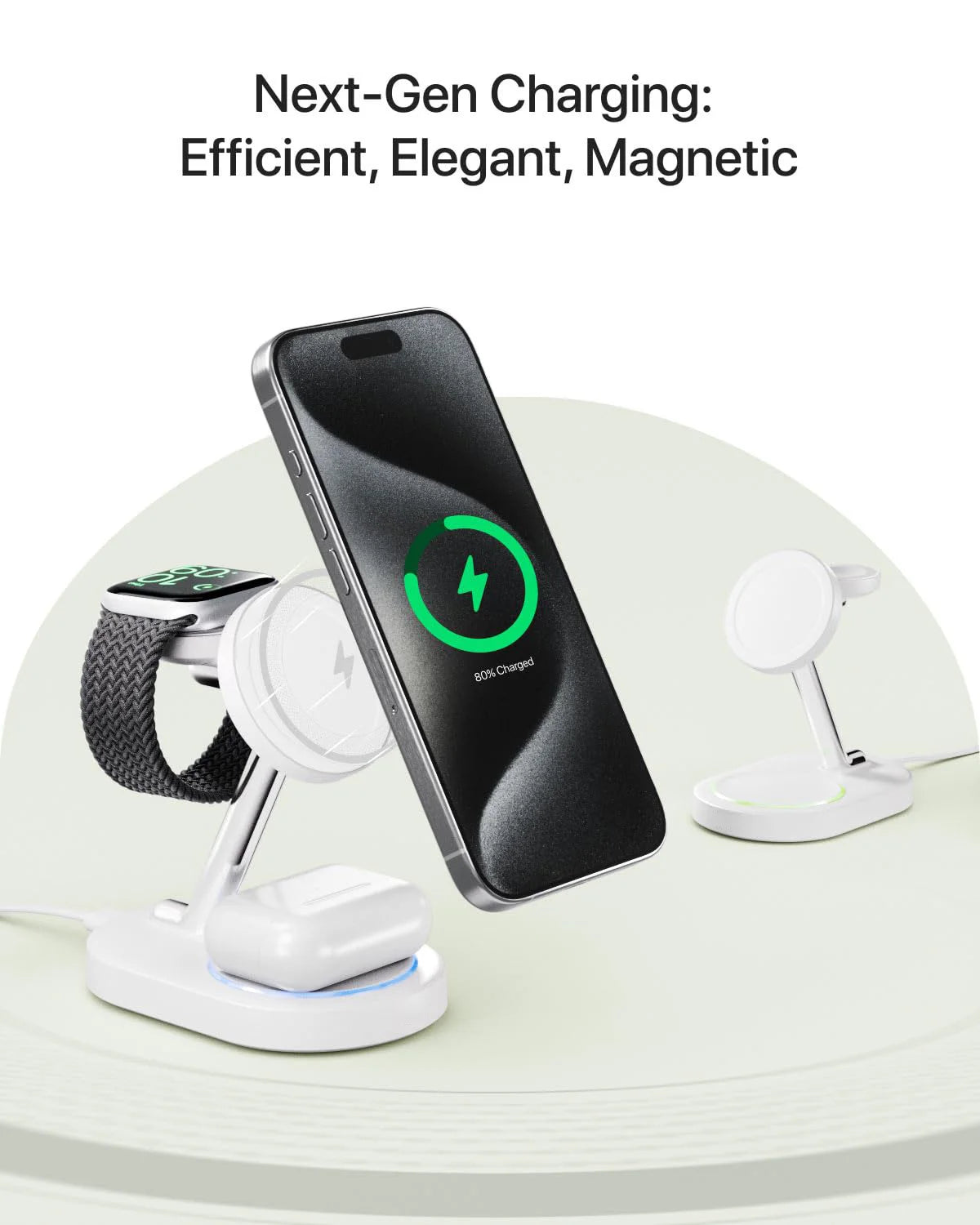 3 In 1 Magnetic Wireless Charger Stand For iPhone 17 16 15 14 13 Pro Max Apple Watch 9 8 7 Airpods Induction USB Fast Charging S
