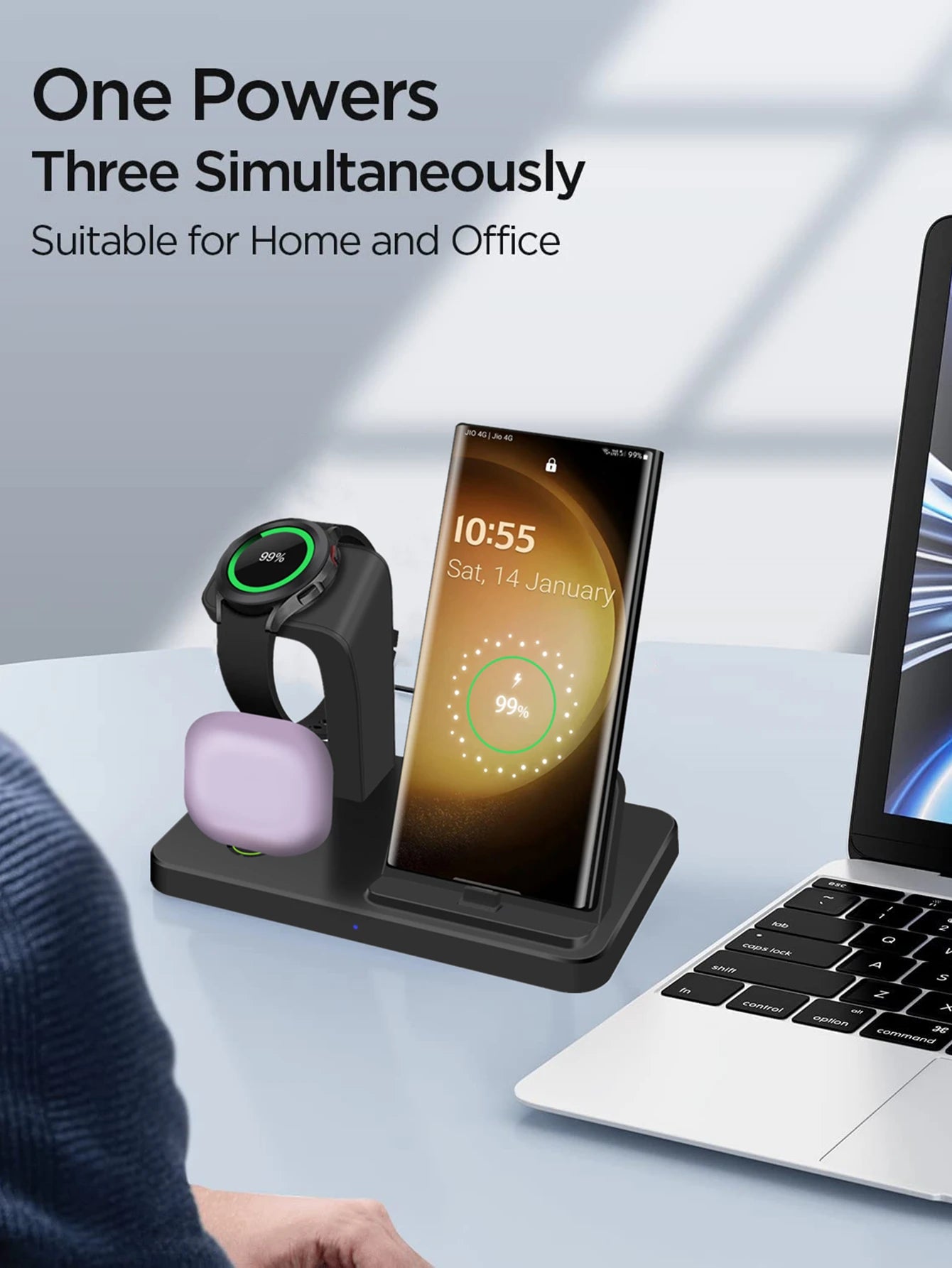 Charging Station for Samsung Type C Fast Wireless Charger Dock Stand