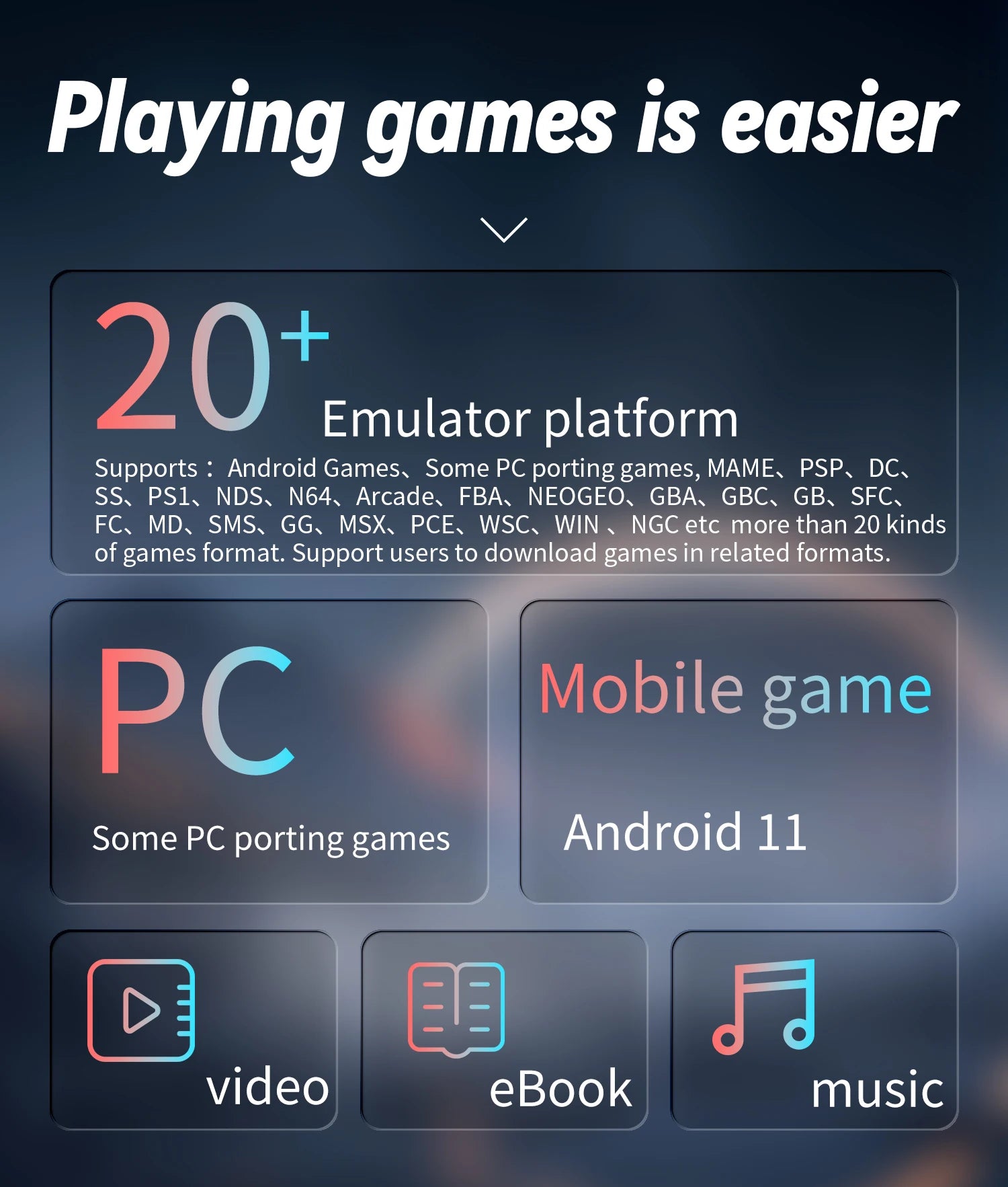 ANBERNIC RG ARC-D RG ARC-S Retro Games RK3566 4.0INCH 640*480 Handheld Game Console Emulator LINUX Android System 3500mAh HD-Out