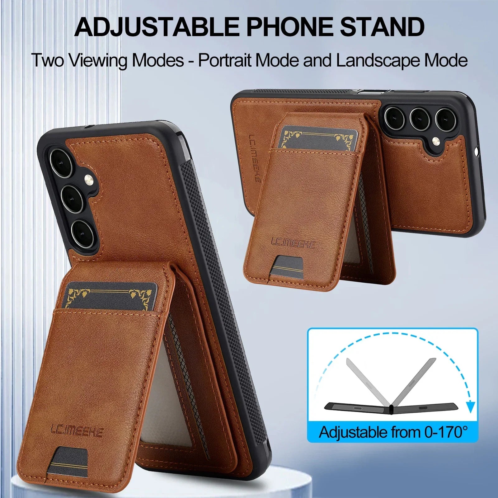 Detachable Leather Case For Samsung Galaxy Card Wallet Phone Bag