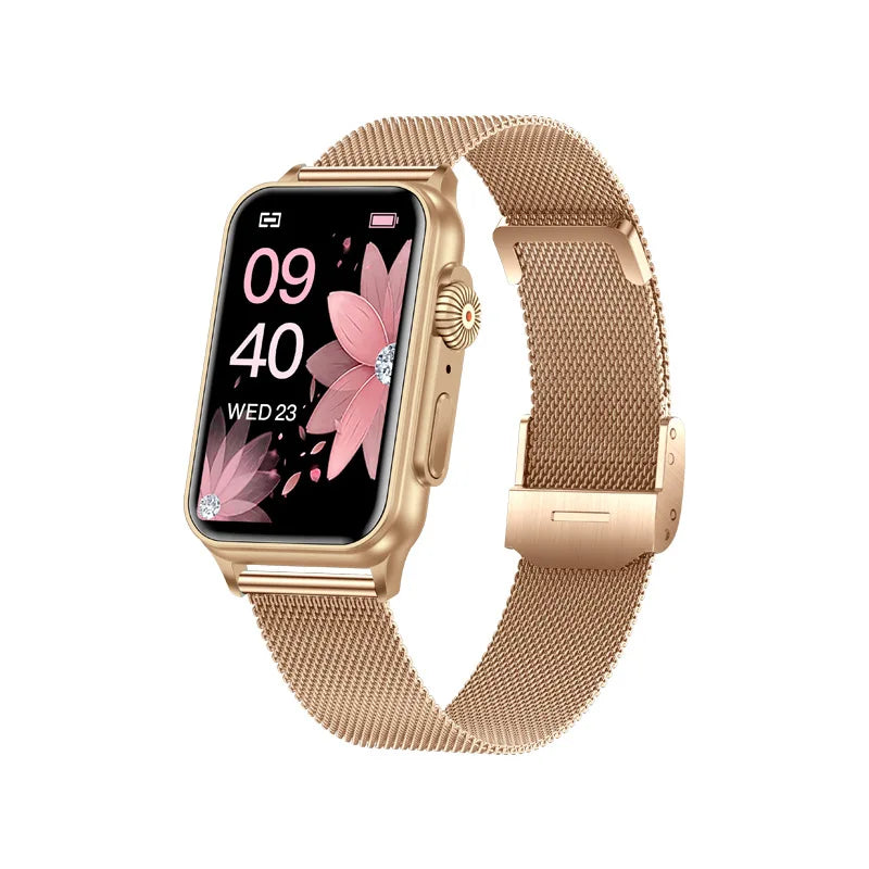 H23 Smart Watch Women 1.57 Inch HD Screen Zinc Alloy Shell Mirror Glass 200+Wallpaper Bluetooth Calls Sports Fashion Smartband