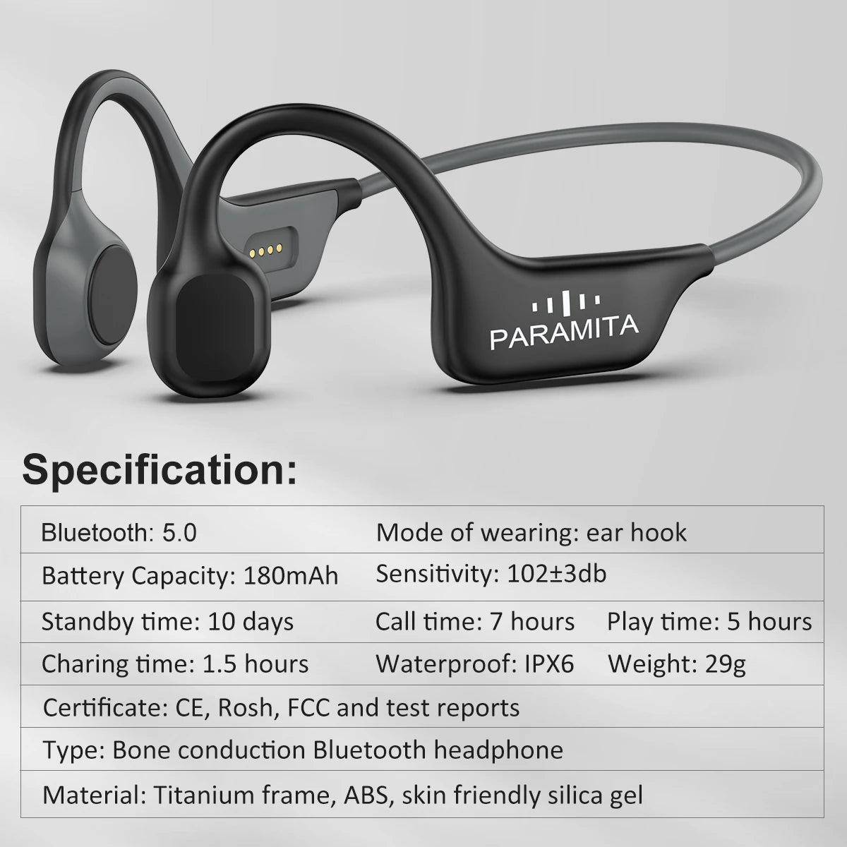 Classic DG08 Bone Conduction Headphone Wireless Bluetooth Headset