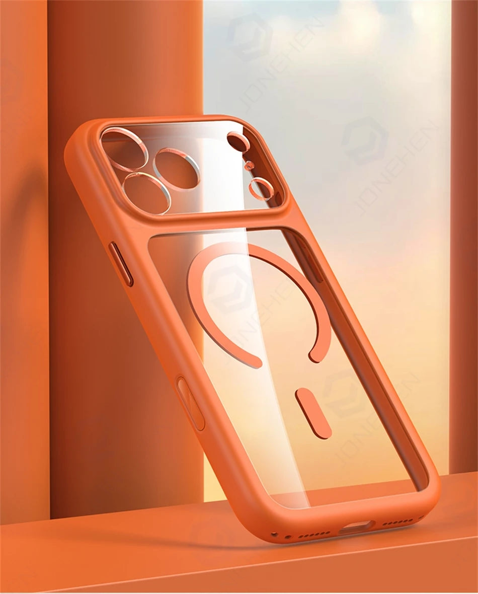 Magnetic Business Simplicity Shockproof Orange Bumper Camera Button Case