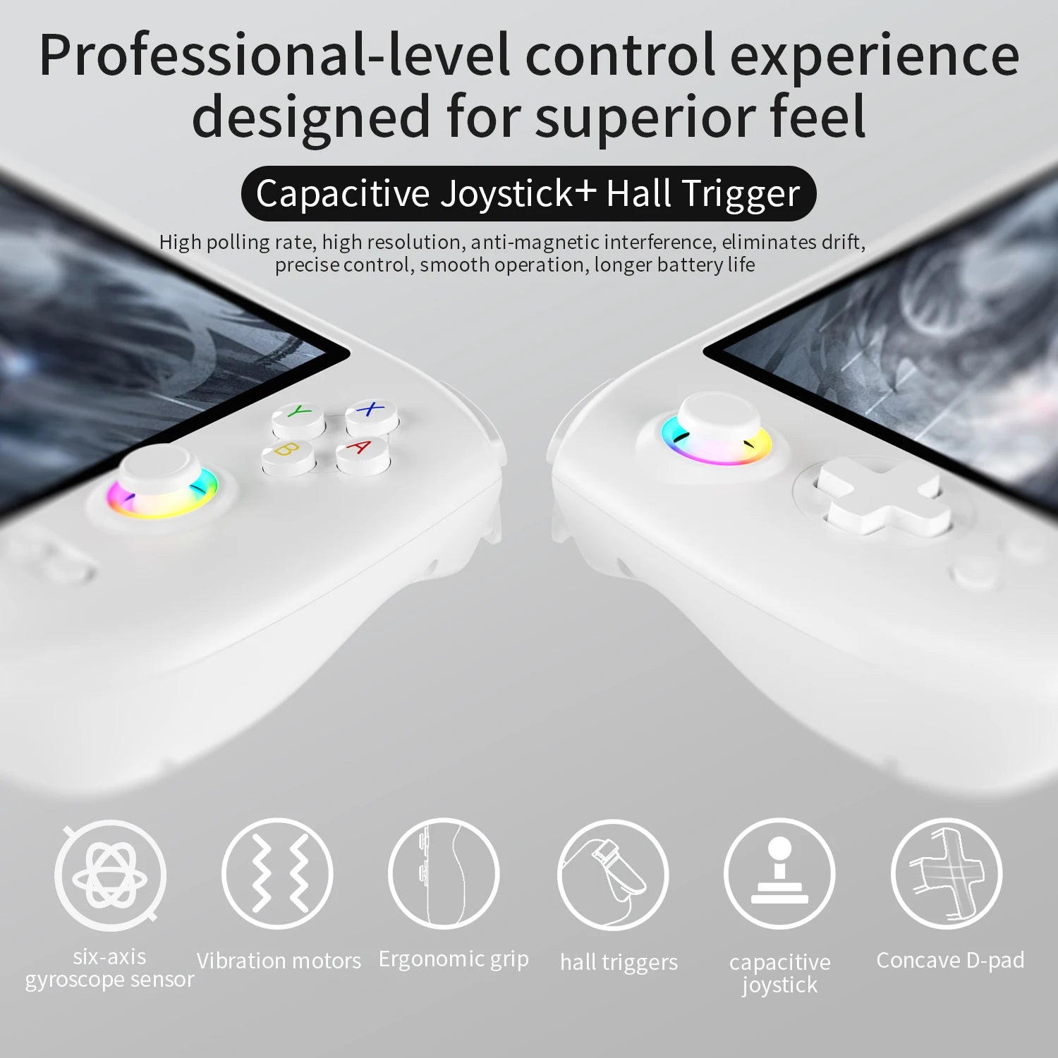 Anbernic RG557 Handheld Video Game Console Android 14 Gaming Console 5.48" AMOLED HD Screen Game Player WiFi 6E Bluetooth 5.3
