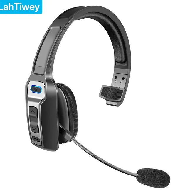 Trucker Bluetooth Headset with Dual Mic Noise Canceling, CVC8.0, Mute Button, 60Hrs Battery Wireless Headset, On Ear Headphone