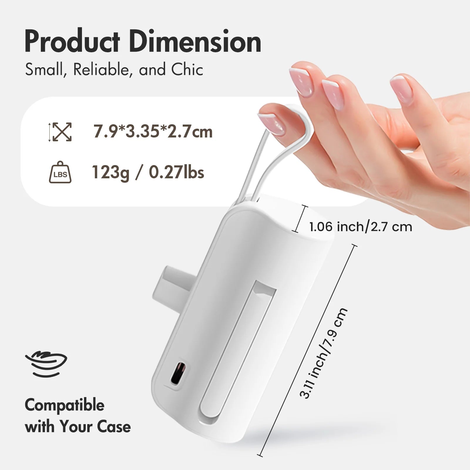 Mini Power Bank Portable 4500mAh Power Phone Charger Capsule Dual USB