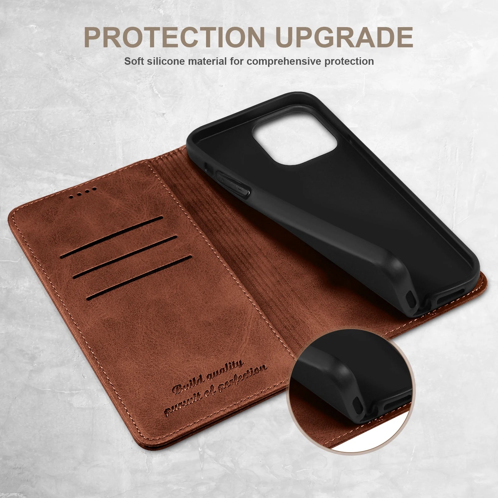 SUTENI Faux Leather Wallet Phone Case Cover Flip For iPhone Pro Max Plus Mini