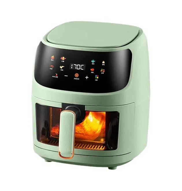 New 8L Large Capacity Air Fryer Multifunctional Visible Window Microcomputer Control for Home Commercial Use