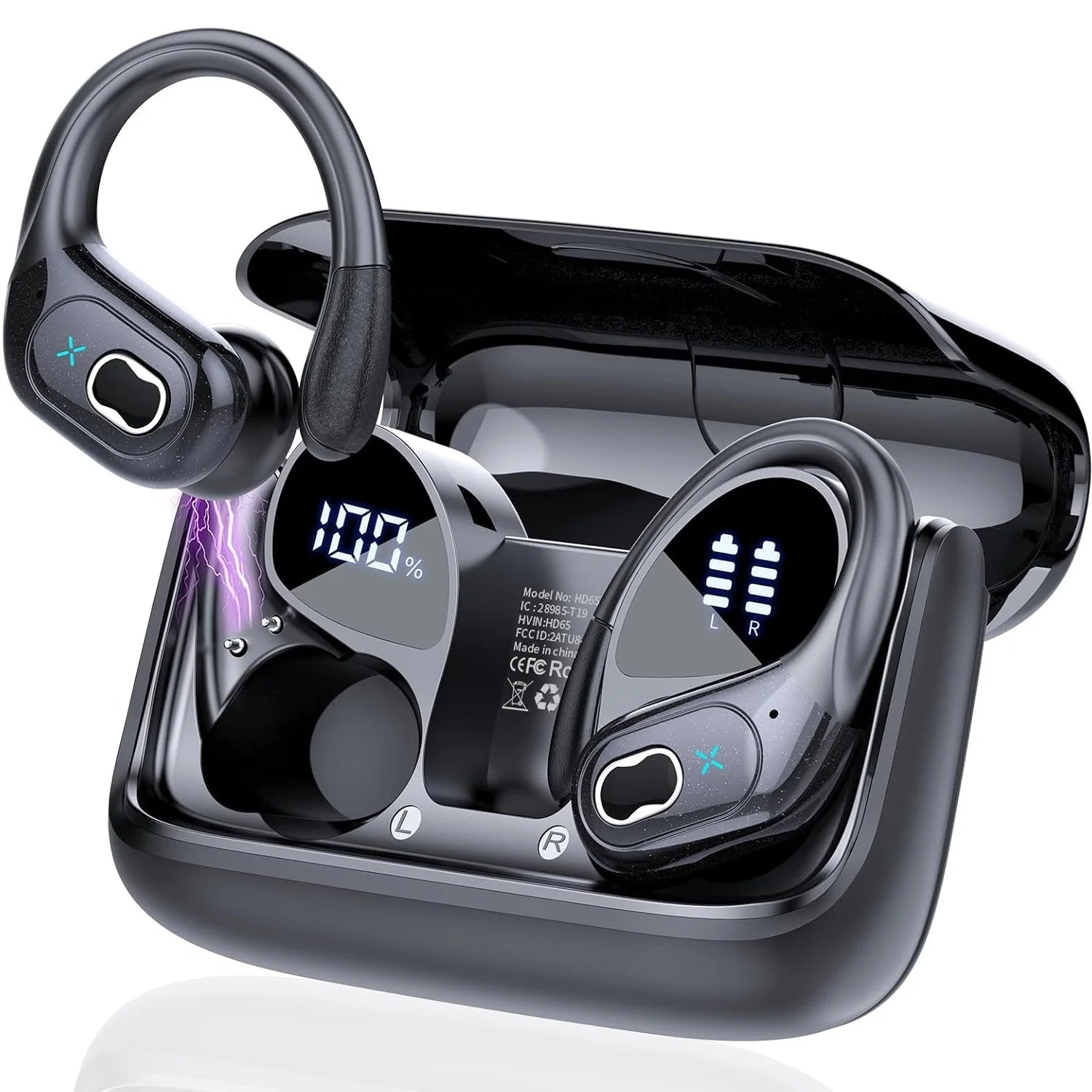 Original GDLYL HD65 TWS Bluetooth V5.4 Headphones Wireless LED Digital Display
