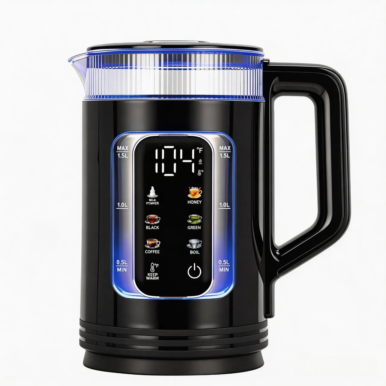 trix 1.5L Smart Electric Kettle, 6 Temperature Presets, FastBoil & 12H Keep Warm, ldeal for Tea ，Coffee， Milk and Honey,120V